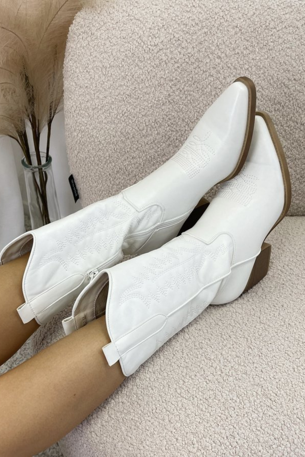 Cowboy Boots met Dikke Hak voor Dames – Lichtgewicht PU-leer, Trendy Western Design 1