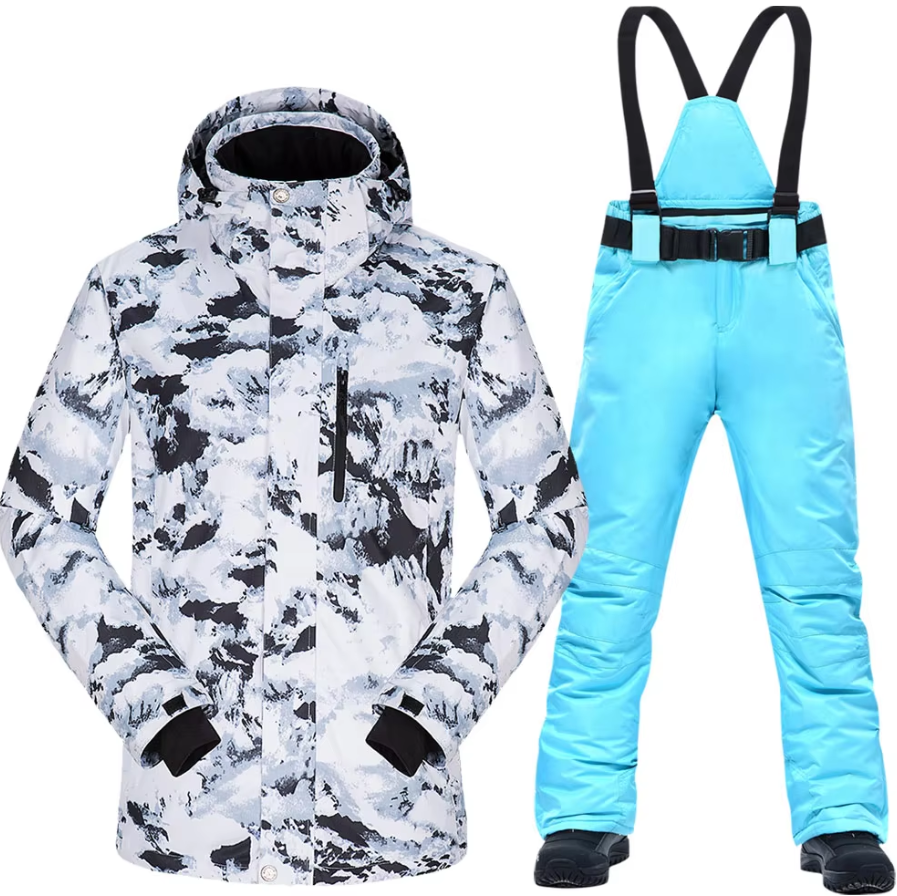 Heren Skipak, Winddichte en Waterdichte Thermische Sneeuwjas en Broek