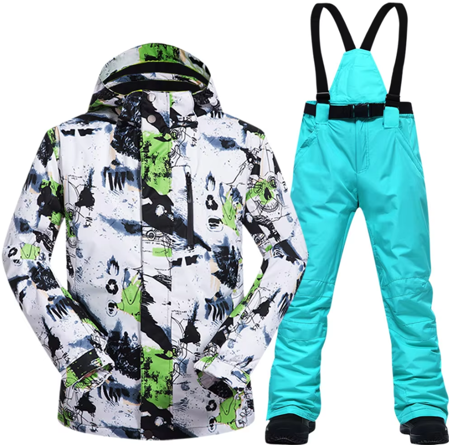 Heren Skipak, Winddichte en Waterdichte Thermische Sneeuwjas en Broek