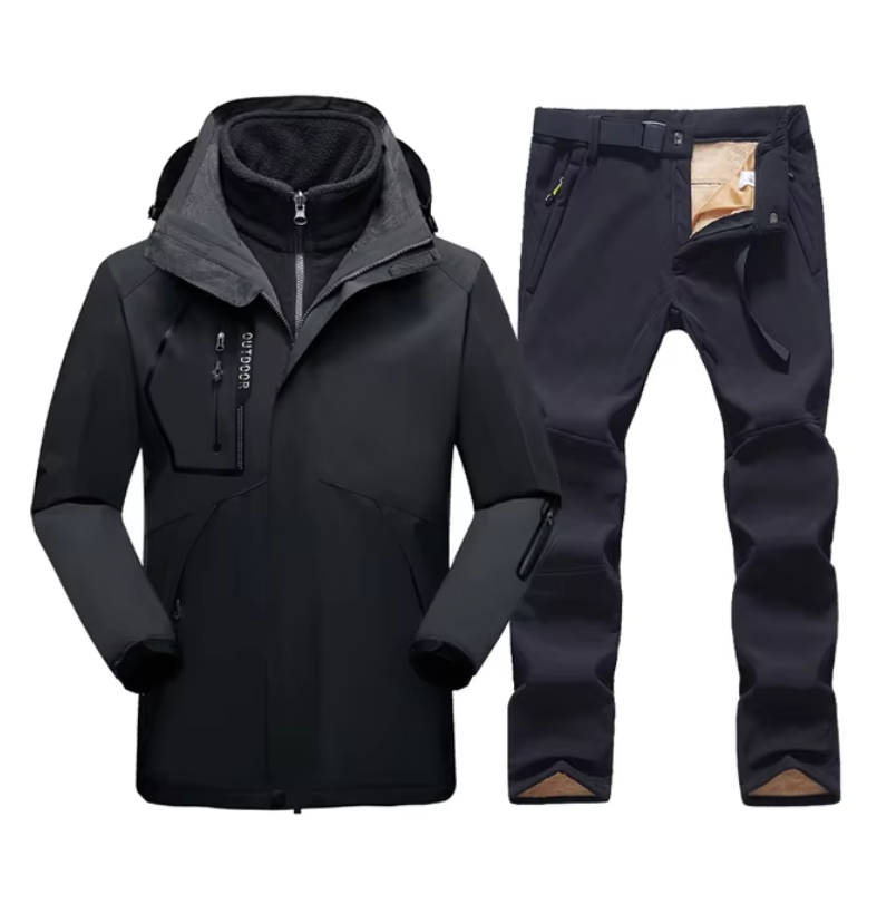 Duurzaam Heren Skipak – Waterdichte Jas + Fleecegevoerde Broek Set