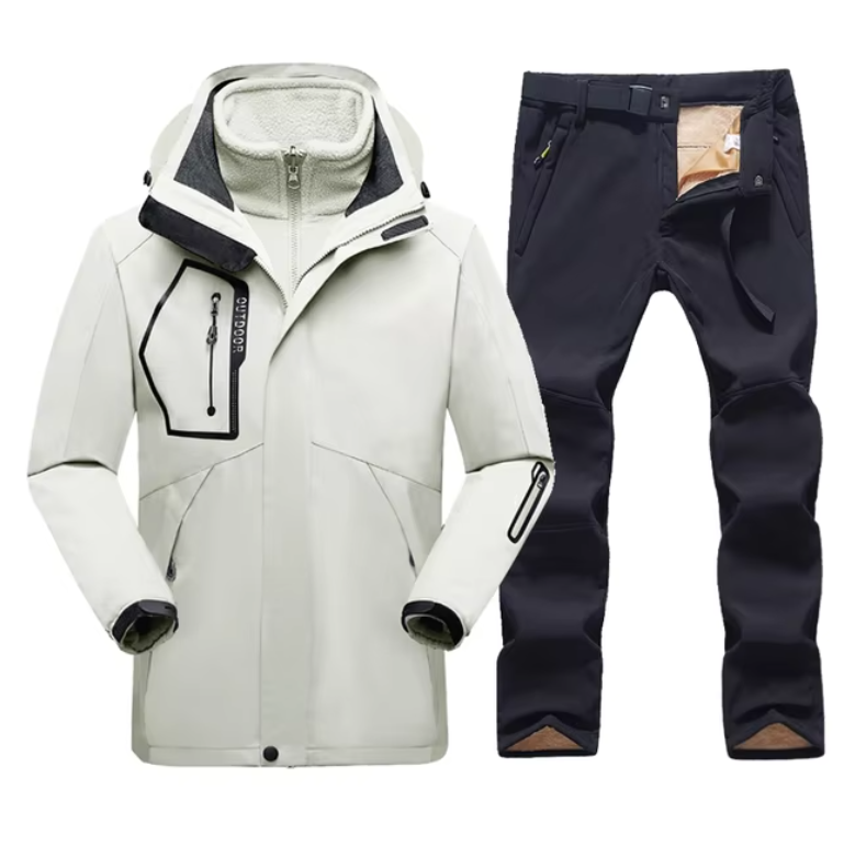 Duurzaam Heren Skipak – Waterdichte Jas + Fleecegevoerde Broek Set